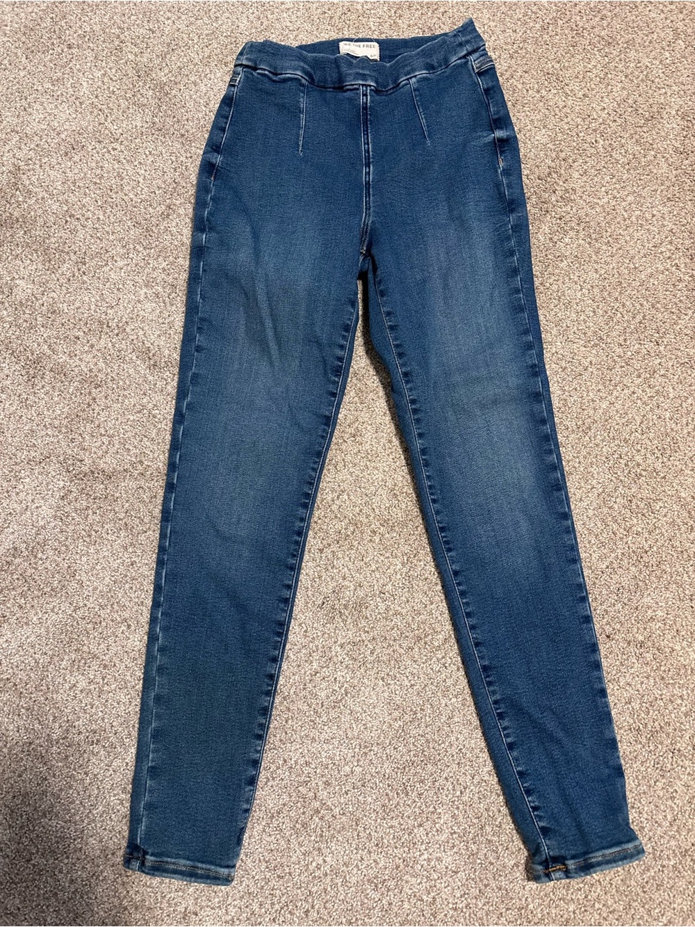 We The Free Curvy Dark Blue Skinny Pull-On Jeans Small